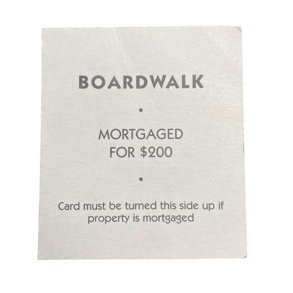 Monopoly Classic Boardwalk Ave Property Title Deed Card Replacement u - Picture 2 of 2